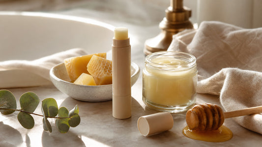 Tallow lip balm with honey and beeswax for dry Australian lips