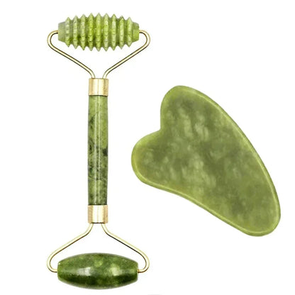 Natural jade roller and gua sha skincare tools - product image 4