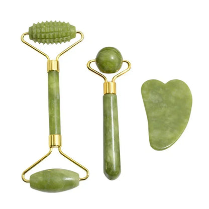 Natural jade roller and gua sha skincare tools - product image 11