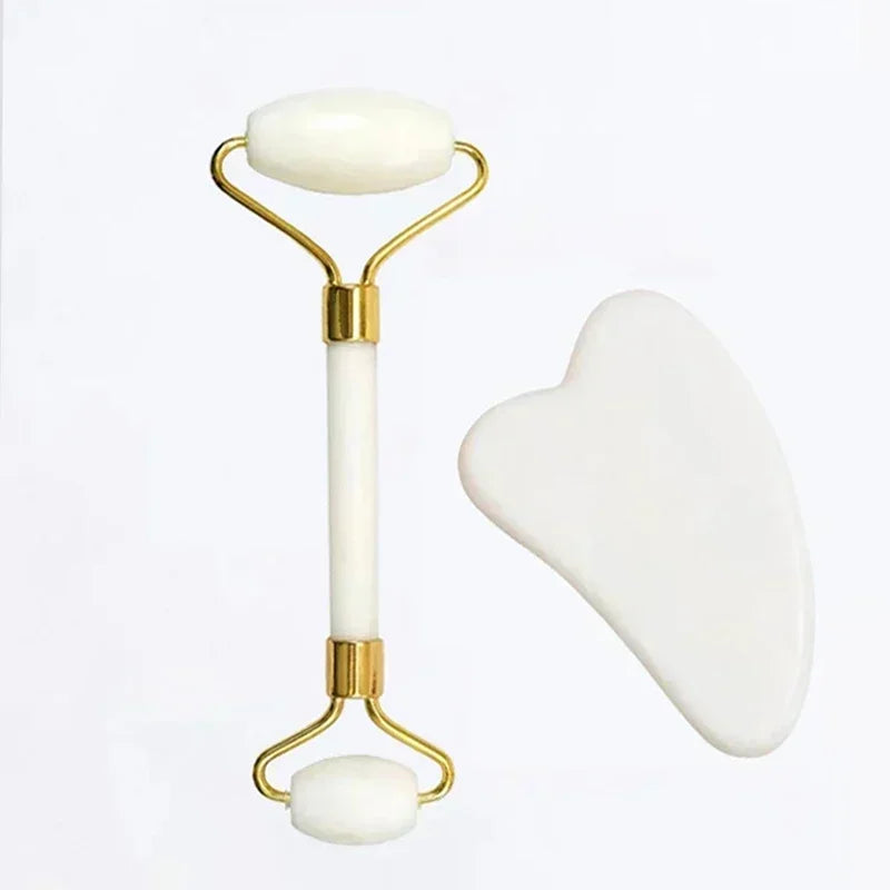 Natural jade roller and gua sha skincare tools - product image 9