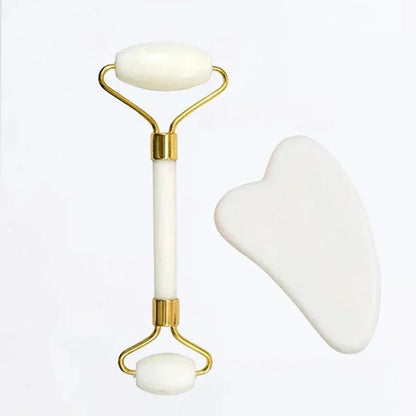 Natural jade roller and gua sha skincare tools - product image 9