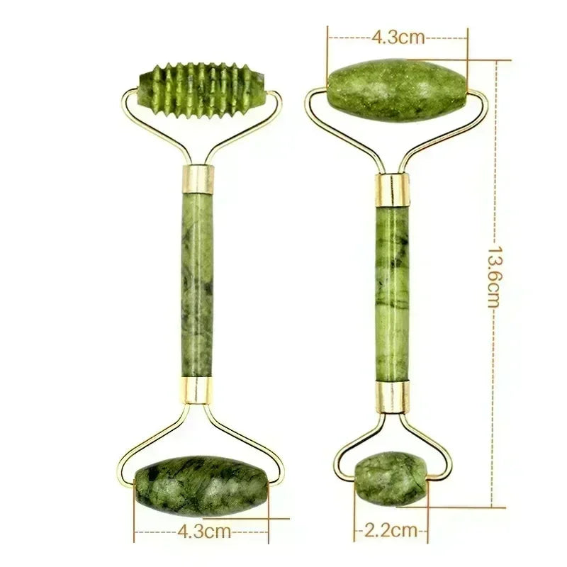 Natural jade roller and gua sha skincare tools - product image 6