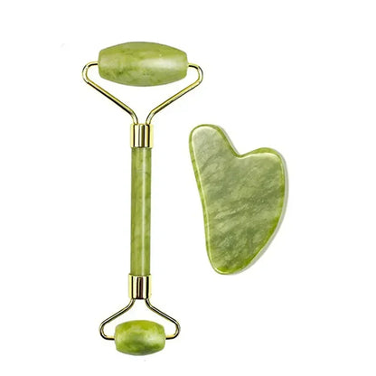Natural jade roller and gua sha skincare tools - product image 3